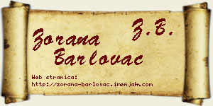 Zorana Barlovac vizit kartica